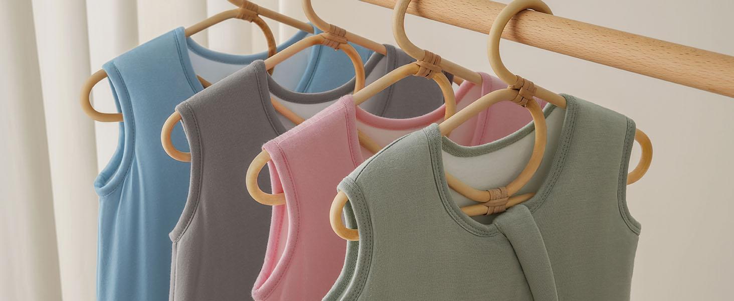 Yoofoss Bamboo Baby Sleep Sack Newborn Wearable Blanket, Cotton Infant Toddler Sleeping Bag 2-Way Zipper Supersoft Quilted Sleepbag Comfort TOG 1.0  Mother's Day Gifts