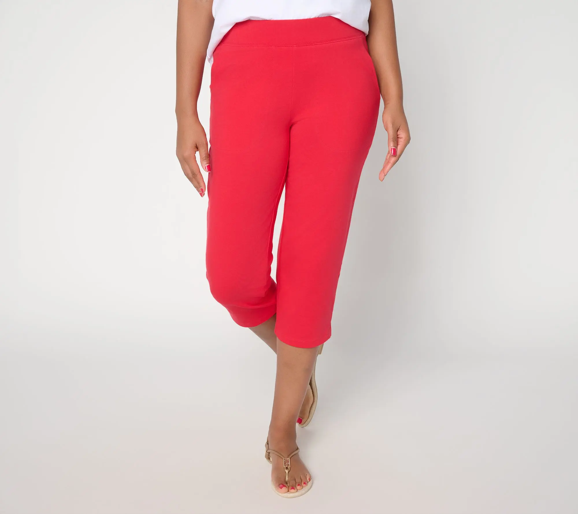 Denim & Co. Regular Duo Stretch Capri Pants with Pockets
