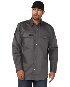 Forge Workwear Men's Fr Lightweight Ripstop Vent Long Sleeve Snap Work Shirt - Mfrripv-606-Gry