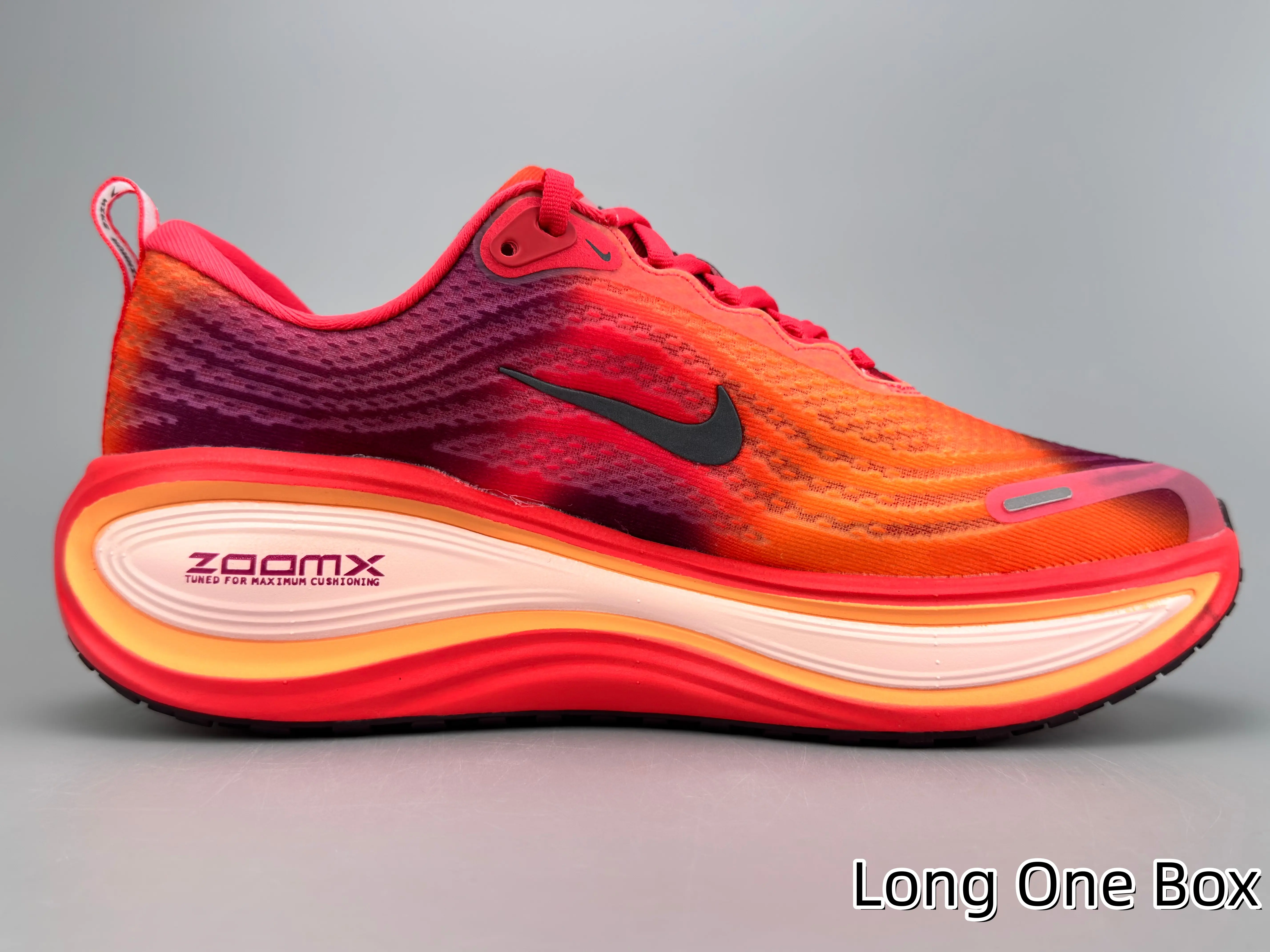 Comfort All-Day Run Sneakers | Gradient Red Orange Purple Breathable Knit Upper | Soft Plush Thick Foam Cushion Midsole | Grippy Hollow Anti-slip Rubber Outsole | Great For Jogging, Gym & Daily City Errands