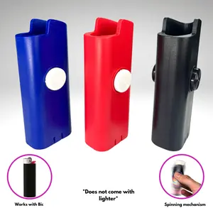 FLKR LYTR Fidget Spinner Lighter Case Must Have "3pack - Red, Blue, Black" for Bic Spinner Lighter Case | FLKR LYTR