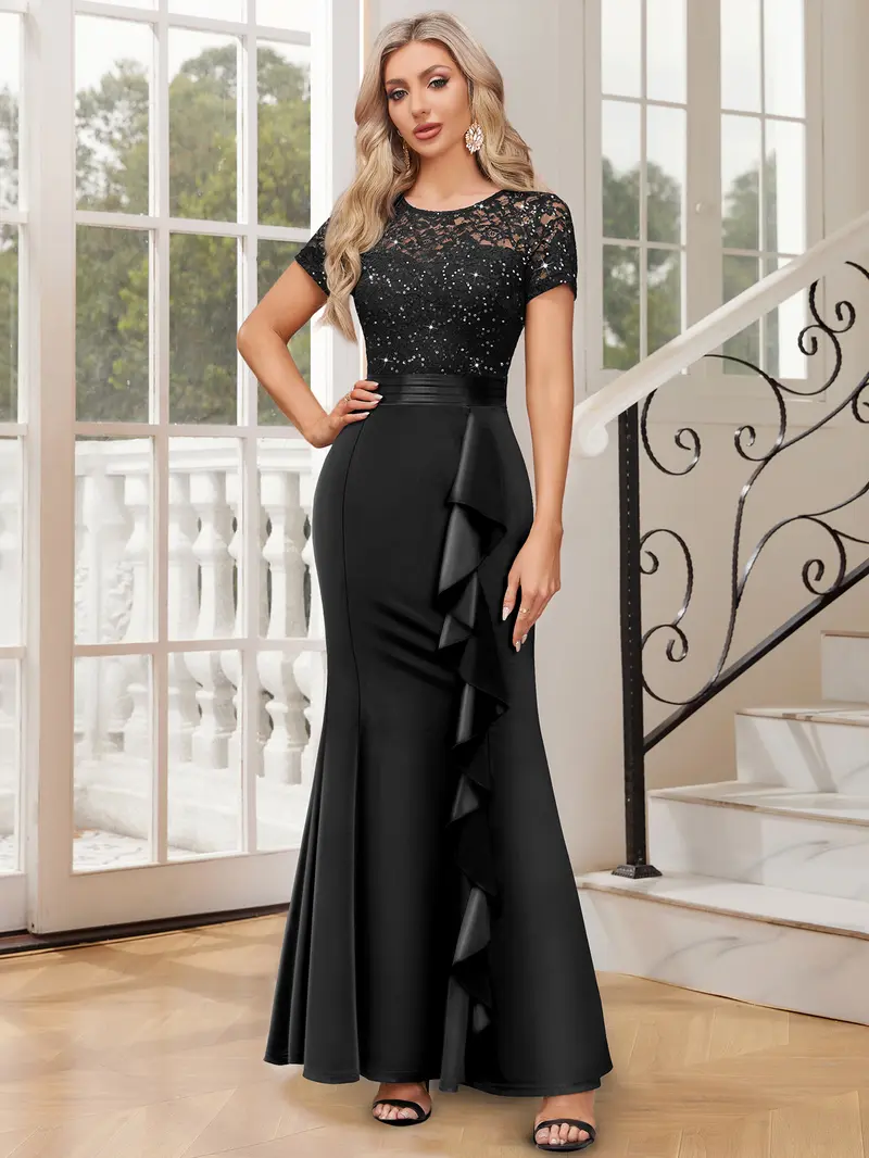 Nox Anabel Strapless Sequin Lace Prom Dress D1263 light blue - TikTok Shop
