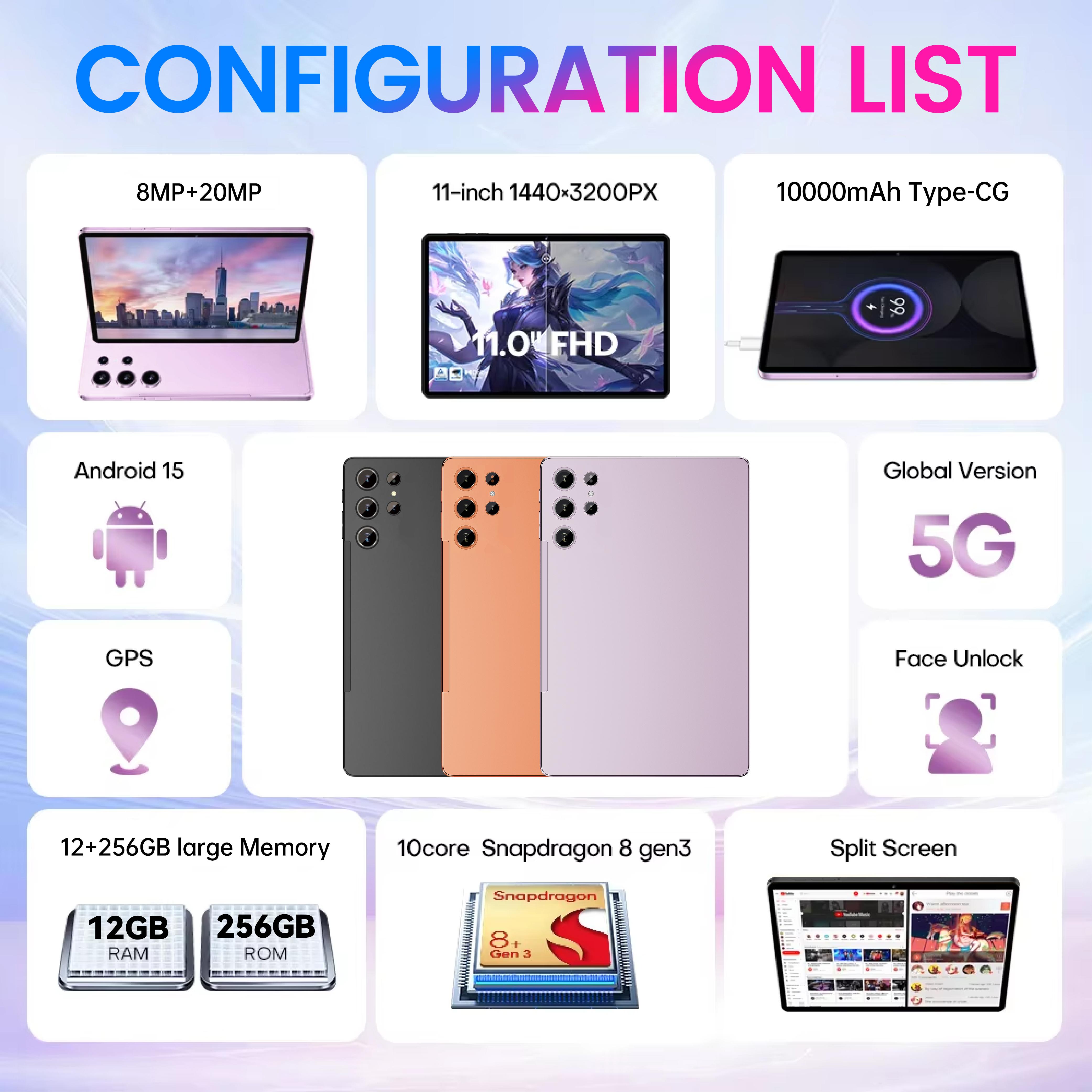 W&O 2026 X9 10.1" Android Tablet , 2 in 1 Portable Device with Keyboard, Mouse, Case, Stylus, Dual Camera,  for Valentine’s Day Gift