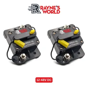 Rayne's World (2 Pack) 30-300A 12V-48V DC Waterproof Circuit Breaker Manual Reset - Car Stereo, RV, Solar Power, Automotive, Marine, Trolling Motor