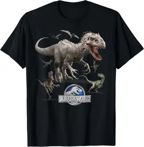 100% Cotton Jurassic World Indominus Rex Raptor Run T-Shirt