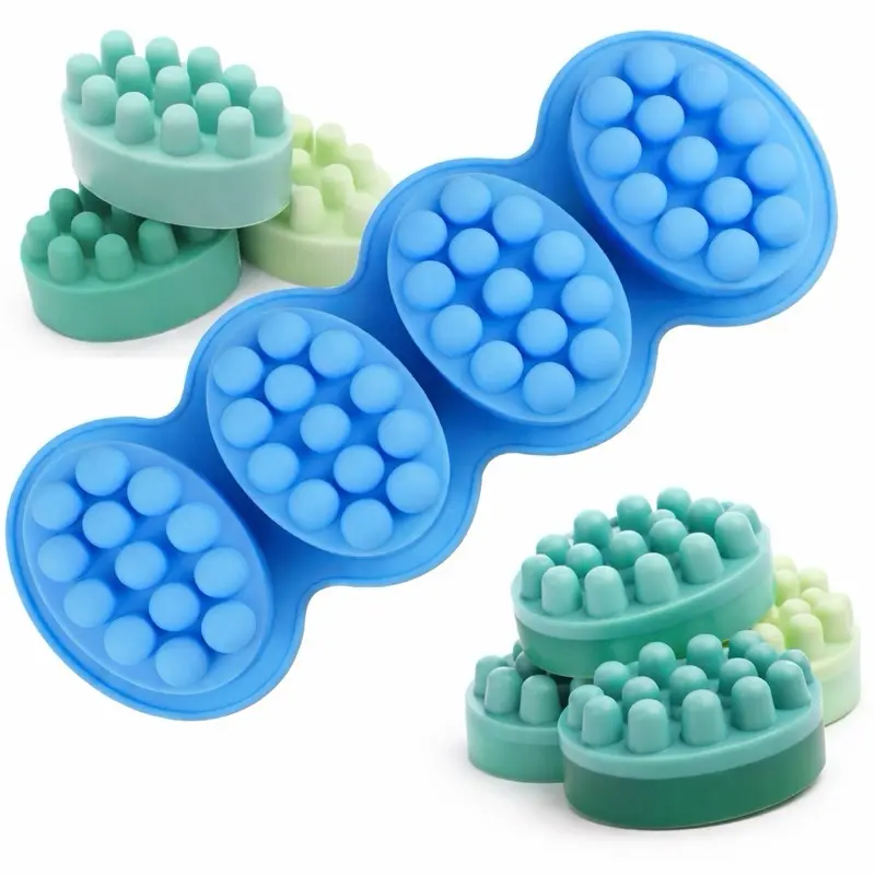 Massage Soap Silicone Mold, 4 Cavity, DIY Soap Making Supplies