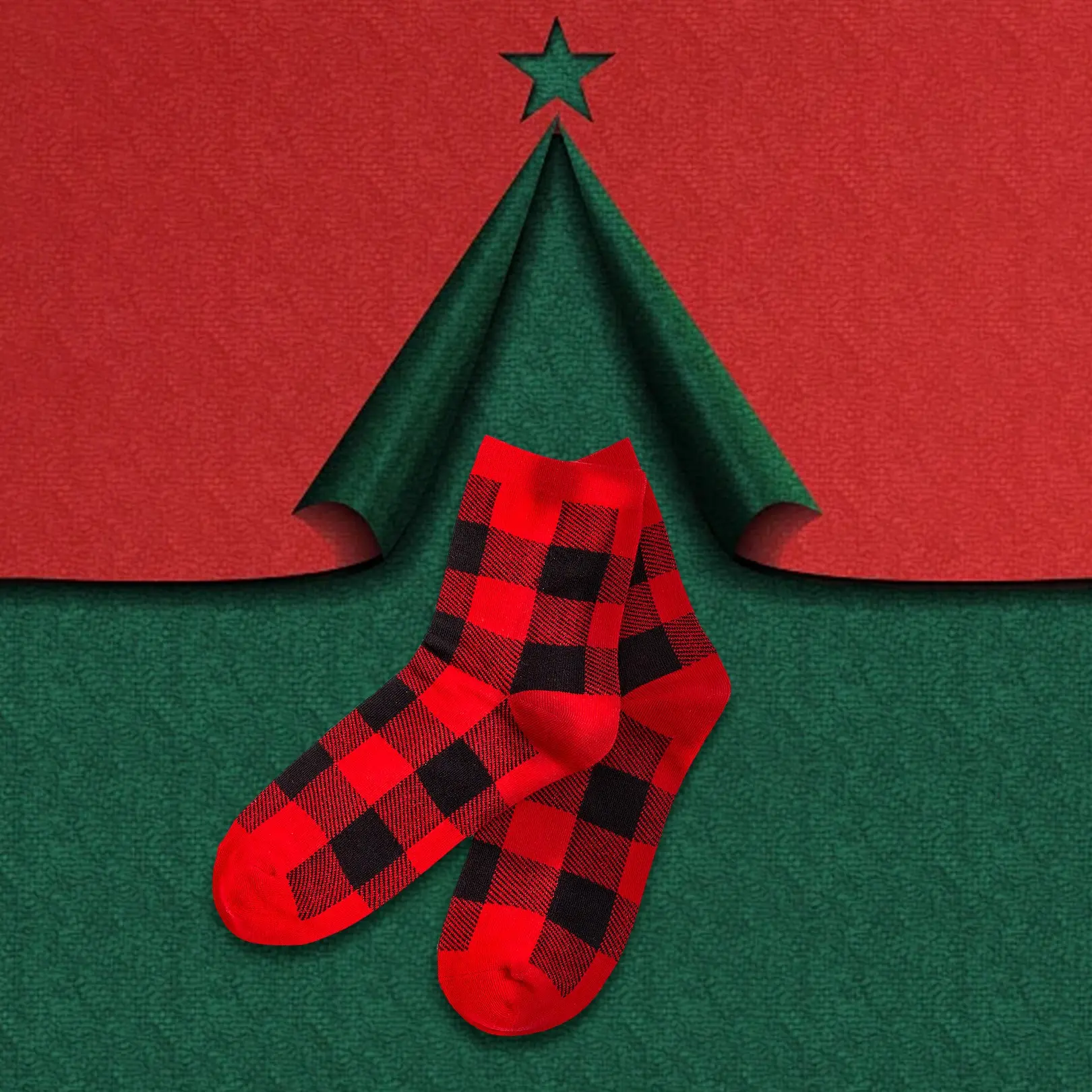 PatPat Christmas Socks Soft & Stretchy Family Matching Red Plaid Festive Design for Halloween & Christmas Pajamas Suits Comfortable for Family Fun Checked，SprIngGIowUp ,RefreshedLook