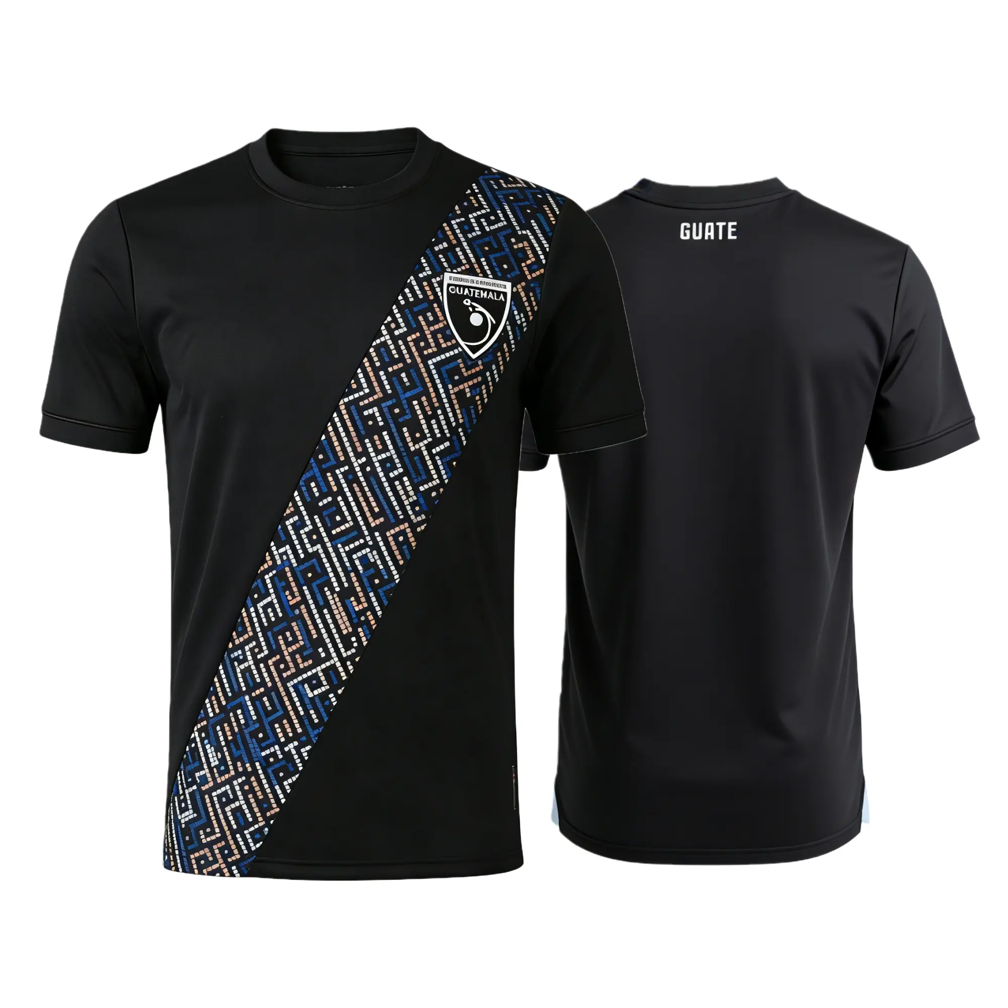 2025 Guatemala National Team Third Away Black Short Sleeve Soccer Jersey Fans Version Breathable
