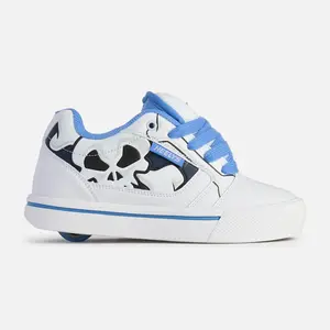 NEW Heelys Pro 25 - OG Chunky Style inspired shoes with wheels in skull print black, white, and blue