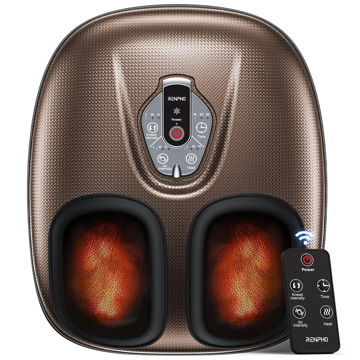 RENPHO Deep Kneading Electric Shiatsu Foot Massager Machine, Foot Spa Machine, Remote Control, for Selfcare & Plantar Fasciitis, Adult Birthday Gift, Fits Up to Size 12