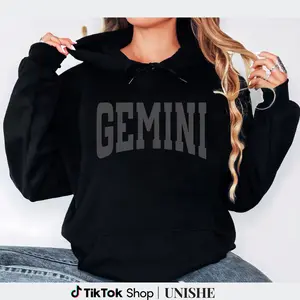 Vintage Collegiate Sweatshirt – GEMINI Oversized Hoodie for Zodiac Lovers