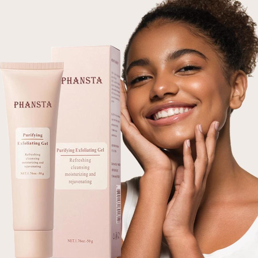PHANSTA Purifying Exfoliating Gel, Moisturizer Face Body Scrub Gel, Deep Cleansing Moisturizing Facial Exfoliator