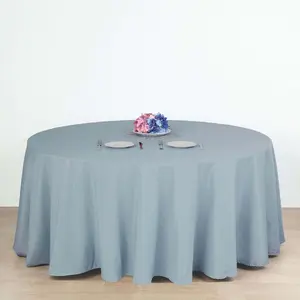 Polyester Round Tablecloth 132" Dusty Blue - Seamless Finish Table Cover