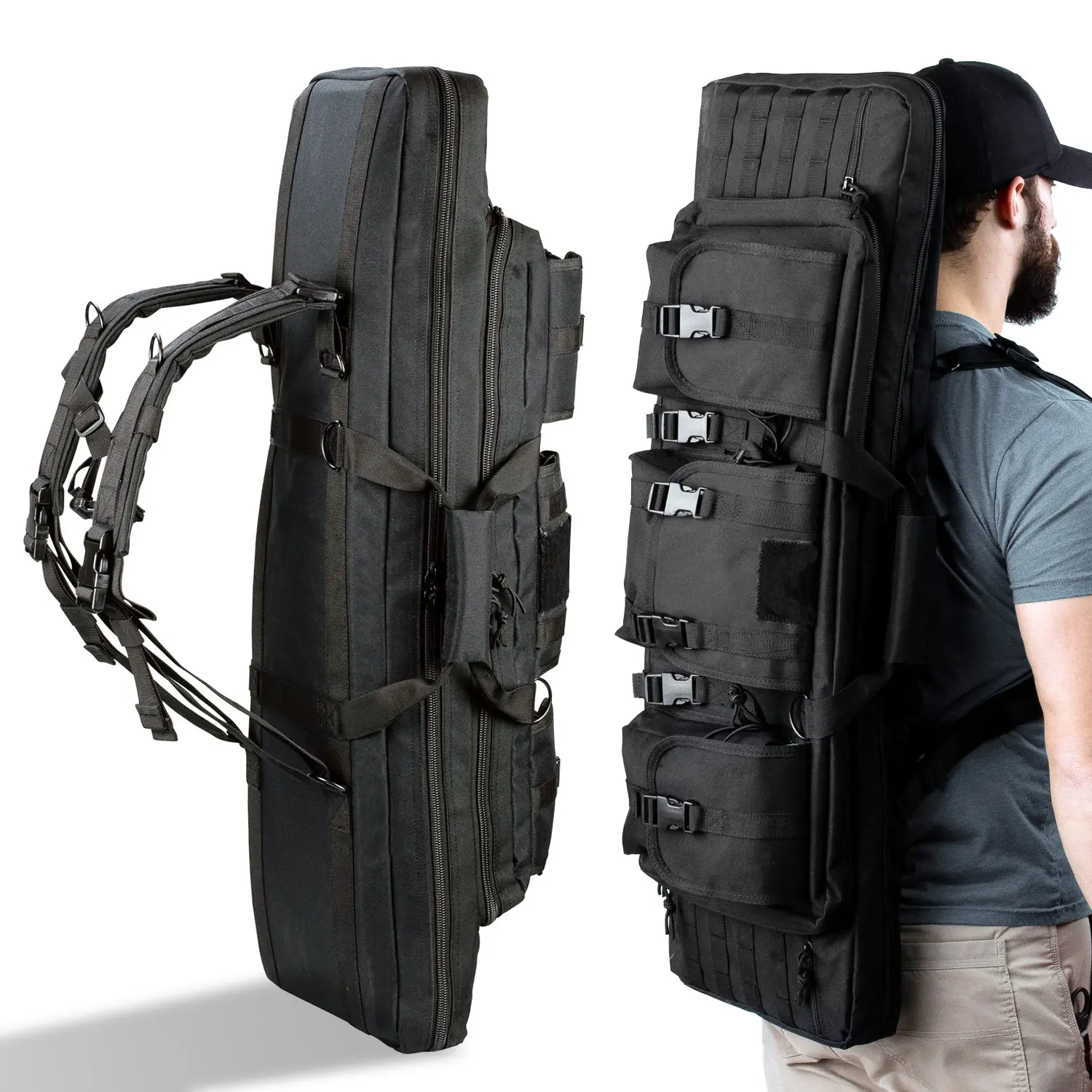 YAKEDA GN-9013 Low-Profile Tactical Rifle Bag, Soft Military Gun Case for Hunting & Firearm Transport, 36/42-Inch with Storage for Tactical Accessories, 36In, Outdoor Hunting, 42In, Factory Direct Sale, Tactical Equipment, Low Price