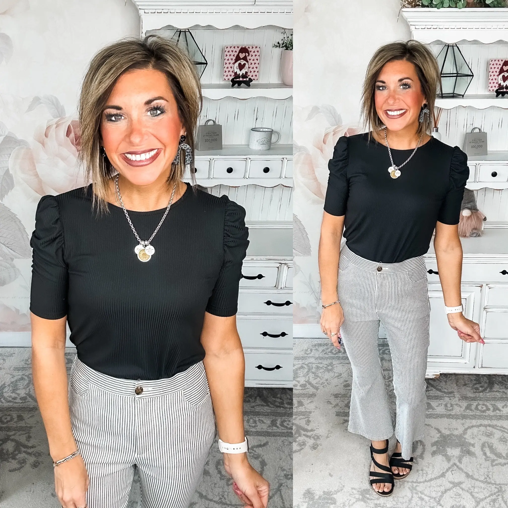 Feels So Right Pinstripe Flare Pants