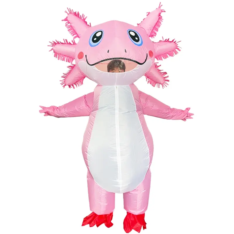 Inflatable Costume Adult Axolotl Costumes Deluxe Halloween Air Blow-up Costume Pink Axolotl Costumes for Women Men Cosplay Party Clothes Costume For Parties