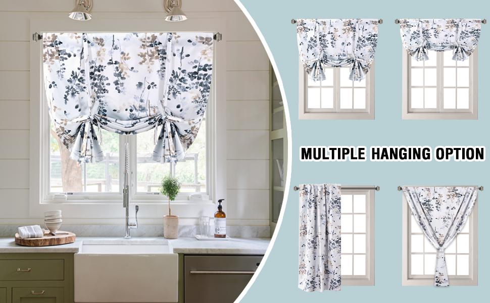 H.VERSAILTEX Blackout Tie Up Curtain - Thermal Insulated Balloon Curtain for Small Window Adjustable Kitchen Tie Up Curtain ( Rod Pocket Panel ) H.VERSAILTEX Blackout Tie Up Curtain - Thermal Insulated Balloon Curtain for Small Window Adjustable Kitchen Tie Up Curtain ( Rod Pocket Panel )