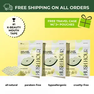 HUSH HOUR Mouth Tape (3-pack) - Rest Recovery - Organic Green Tea - Skincare Tool - Lip care Jawline Contour Tape