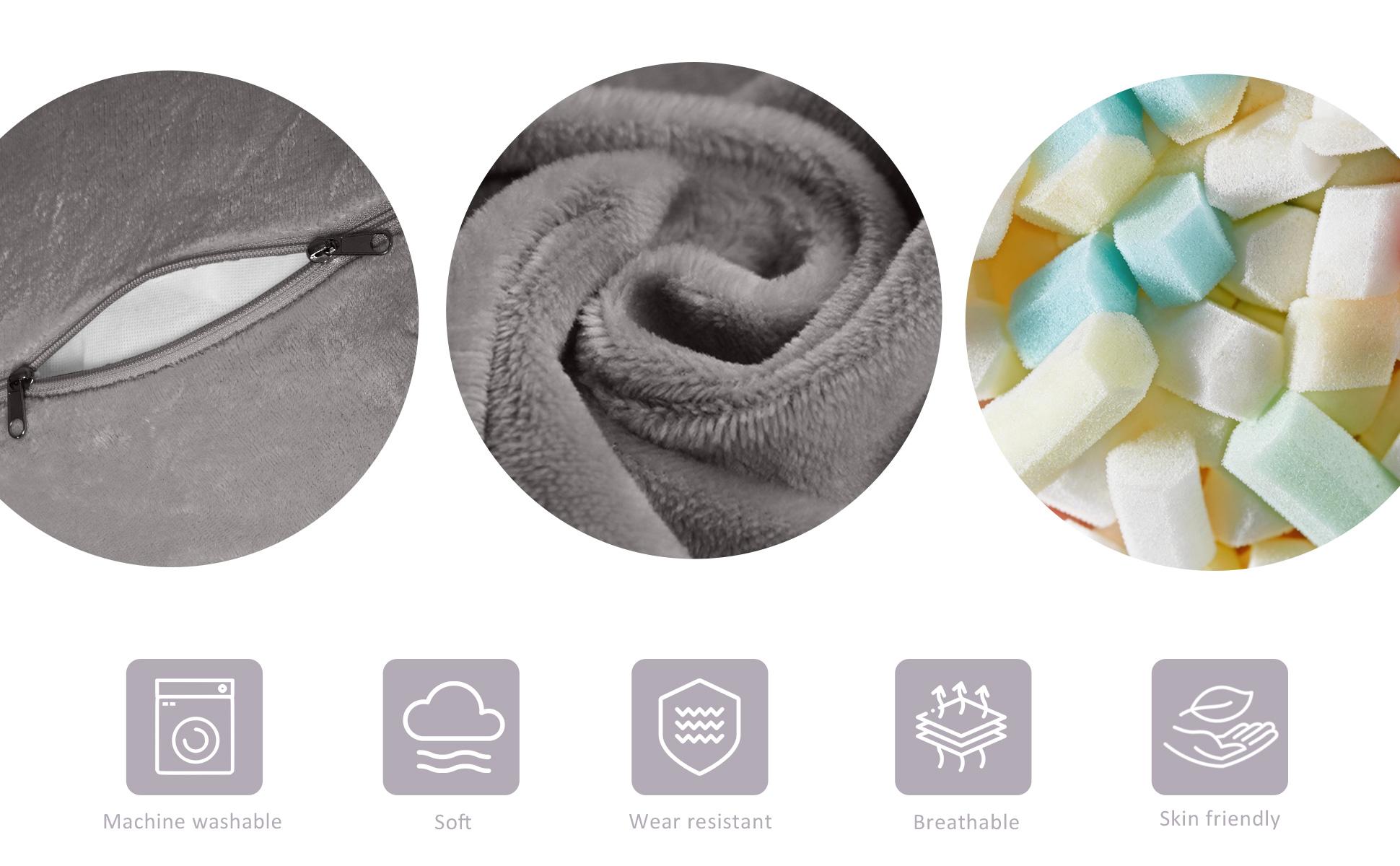 5FT JUMBO Bean Bag with 3 Gifts - Soft Flannel Fabric High-Rebound Memory Foam Lazy Sofa Beanbag Chair for Home Comfort & Relaxation