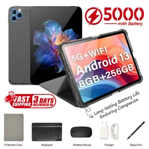 2026 Upgraded 2-in-1 Android 13 Tablet, 10.1 Inch Display, 8GB+256GB, Keyboard, Mouse, Stylus, Included for Work, Streaming & Productivity