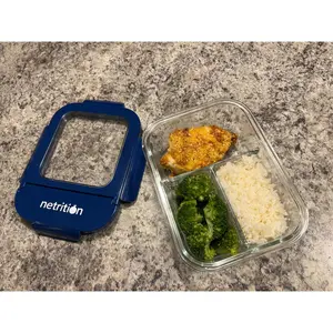 Leak-Proof Portion Control Glass Bento Lunch Box by Netrition