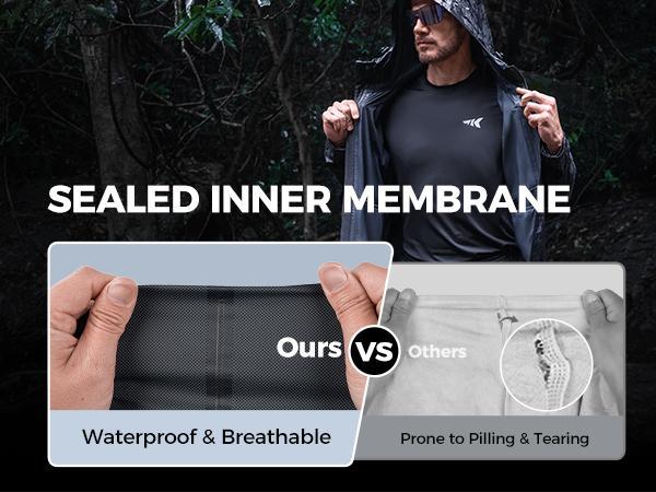 KastKing HydroArmor Lightweight Rain Jacket, 2.5-Layer Waterproof Fishing Hiking Rain Suit for Men, Packable Rain Gear