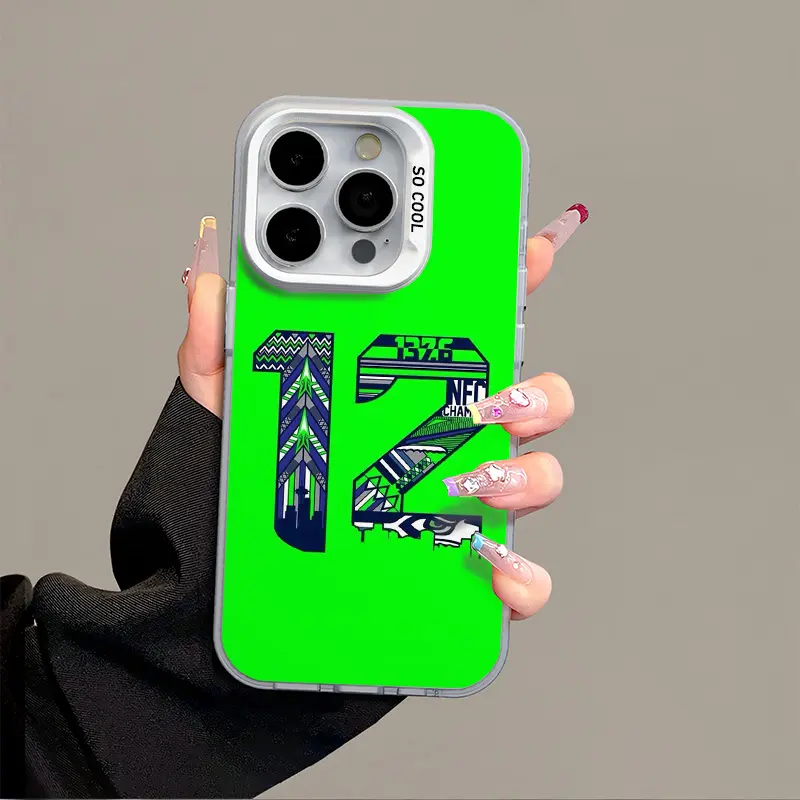 Darnold IPhone 17 Promax Phone Case Anti Drop Case Suitable For IPhone 16 15 14 13 12 11 Xs Plus Samsung S25 S24 S23 S22 Ultra FE Acrylic Protective Shockproof Rugged Case Seahawks Rugby