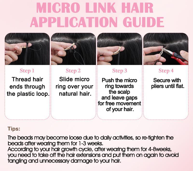 YoungSee Micro Loop Hair Extensions Human Hair micro ring pre bonded Soft and Silky Hair Extensions for Women Micro Ring Extension Human Hair 100% Real Human Hair #TikTokShopBlackFriday