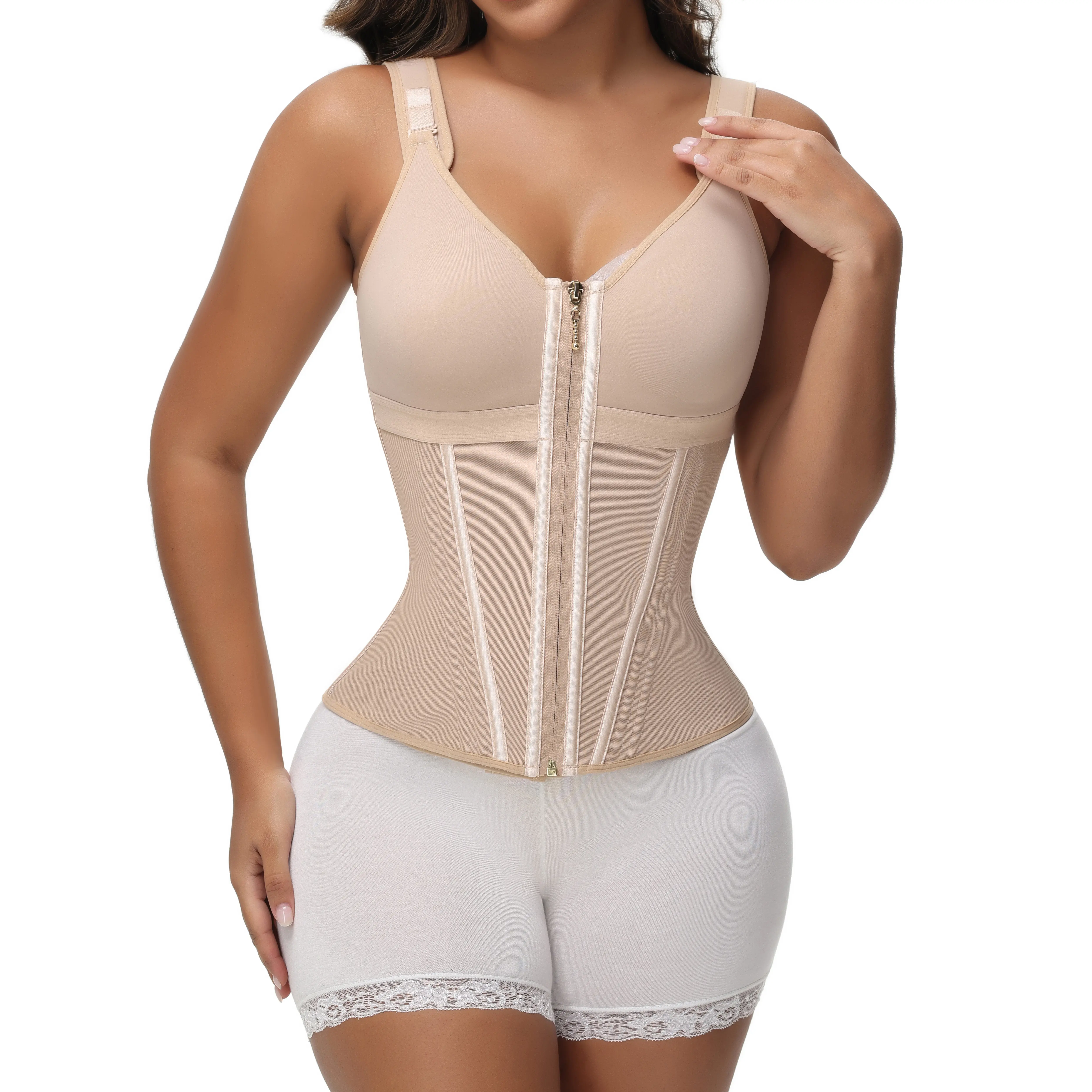 SHAPSHE Waist Shapewear for Women with Bra Girdle Workout Shapewear with Adjustable Shoulder Strap