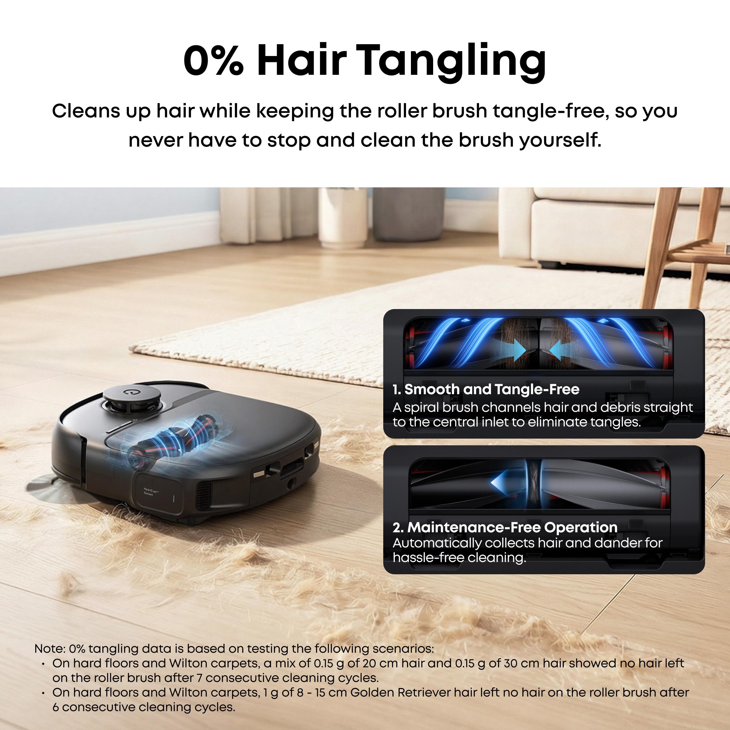 【Upgrade C20】eufy C28 Robot Vacuum and Mop Combo, HydroJet Self-Cleaning Roller Mop, DuoSpiral Detangle Brush, 15,000 Pa Turbo High Suction, 5-in-1 Robot Vacuum and AI Obstacle Avoidance
