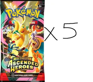5x Ascended Heros Booster Packs Pokemon TCG