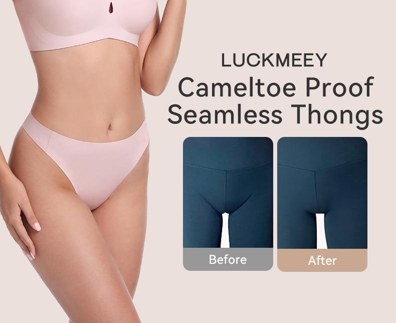 LUCKMEEY Camel Toe Cover Thongs for Women - G-String, Seamless Design, Basic Fit, Machine Washable, Comfortable Underwear - Workout, Gym, Yoga, Running, Activewear, Leggings - underwear for women