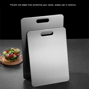 Stainless Steel Cutting Board Durability, Double Sided 304 Stainless Non StickChopping Cutting Board for Meat Fruit &Vegetable, Durable Chopping Board, Kitchenware,(Thin and Light Cutting Board) Lightweight Double-Sided Cutting Board,kitchen gadgets