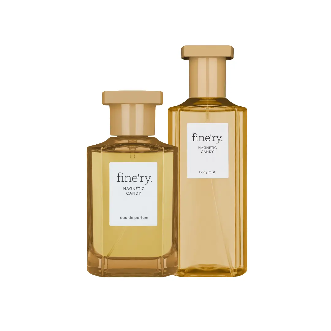 fine'ry. Magnetic Candy EDP Duo Set, Women's Neon Candy Citrus Fragrance with Sugared Violet & Pink Pomelo, Scent Layering, Violet Sugar, Liquid, Cotton Candy
