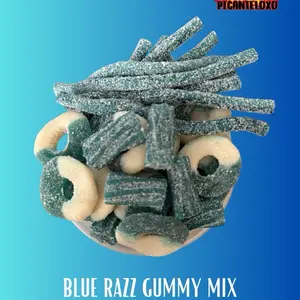Blue Razz Gummy Mix 8 oz - Assorted Flavored Gummies for Sweet Snacking Blueberry