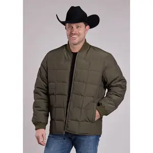 Mens Jacket Zipper Performance Canvas Quilted Western Jacket