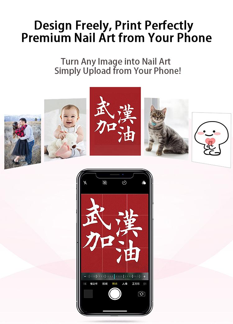 O2Nails Pro 3D Nail Printer Machine, Digital Mobile Nail Art Printer with APP Control, for Salon & Home Use, Custom Photo Printing/Print About 450 Times/10s Fast Printing, DIY Design Nail Art Pink