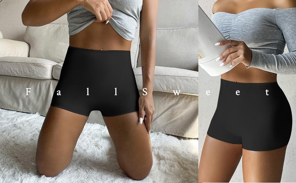 FallSweet No Show Boy Shorts Underwear for Women Seamless Panties Boxer Briefs Pack