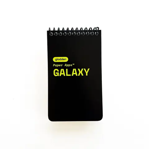 Paper Apps GALAXY Gamebook - Palm-Size 3x5" Coil-Bound Softcover Board Game, 60-Page Alien-Themed Solo Roll-and-Write for Game Enthusiasts, Ship/Sector Encounters, Procedurally-Generated Dice-Ready Play (D6 Dice/Pencil Sold Separately)