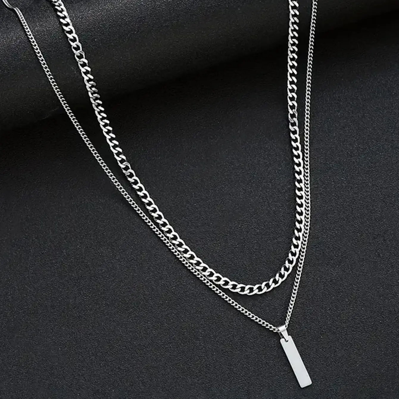 Elegant Titanium Steel Pendant Necklace Handmade Chain