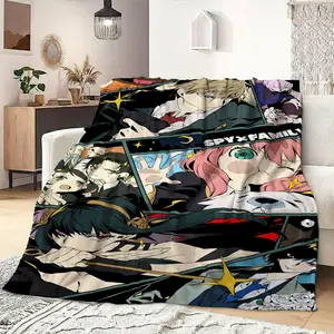Anime Spyy x Familly Flannel Throw Blanket, Ultra Soft Lightweight Fleece Bedding, Cozy Couch Cover for Teens, Birthday Gift for Fans | GN070326.R0604.ID01