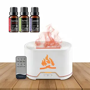 Flame Effect Lamp aroma Humidifier Diffuser with Remote, colorful fireplace Auto Shut-Off, oildiffuser Aromatherapy Humidifier 2-in-1 Enjoy fragrance & moist air & purifier modern design Aromatherapy Diffuser essential oil Air Humidifier deffuser