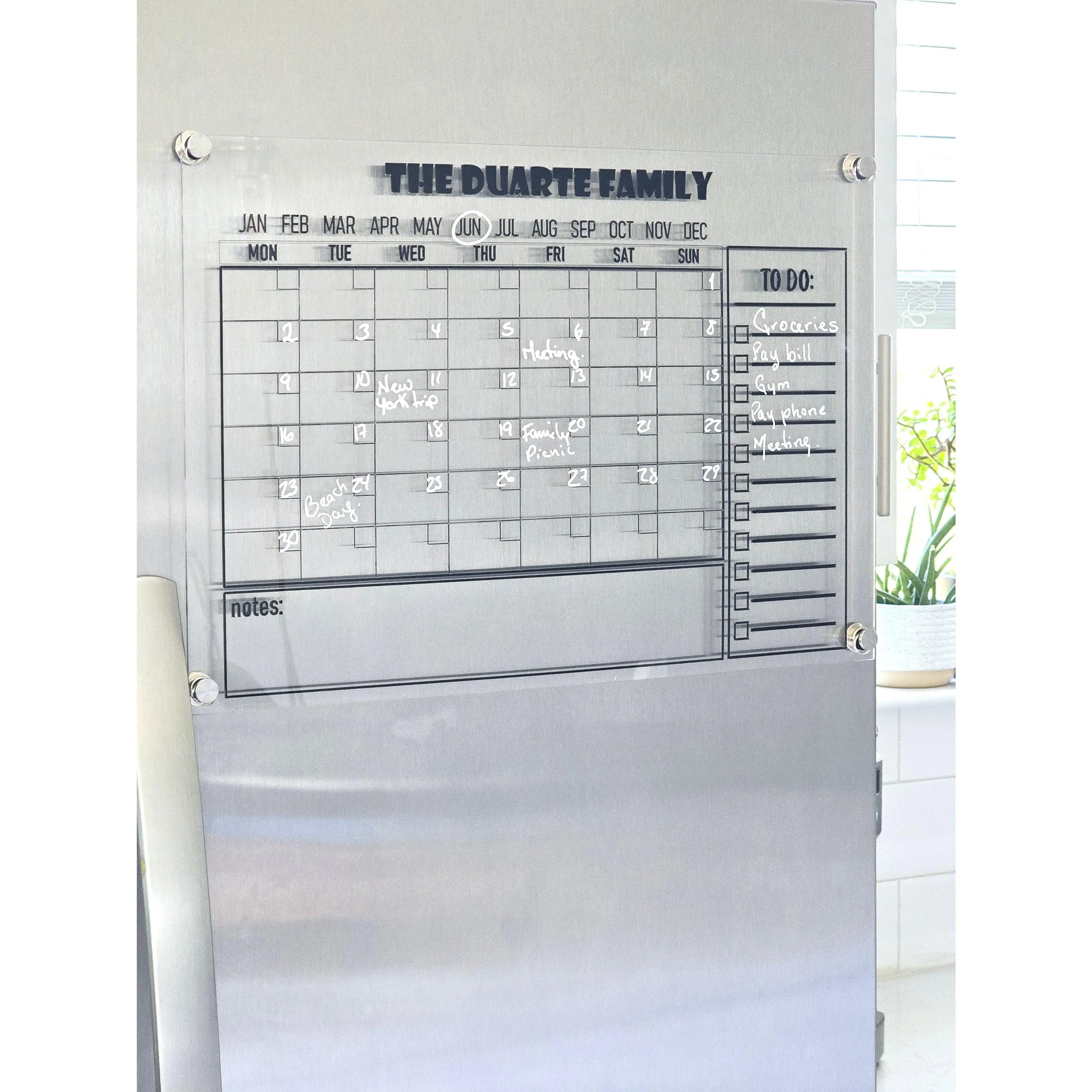 Acrylic Monthly Planner – Dry Erase Wall Calendar for Home & Office