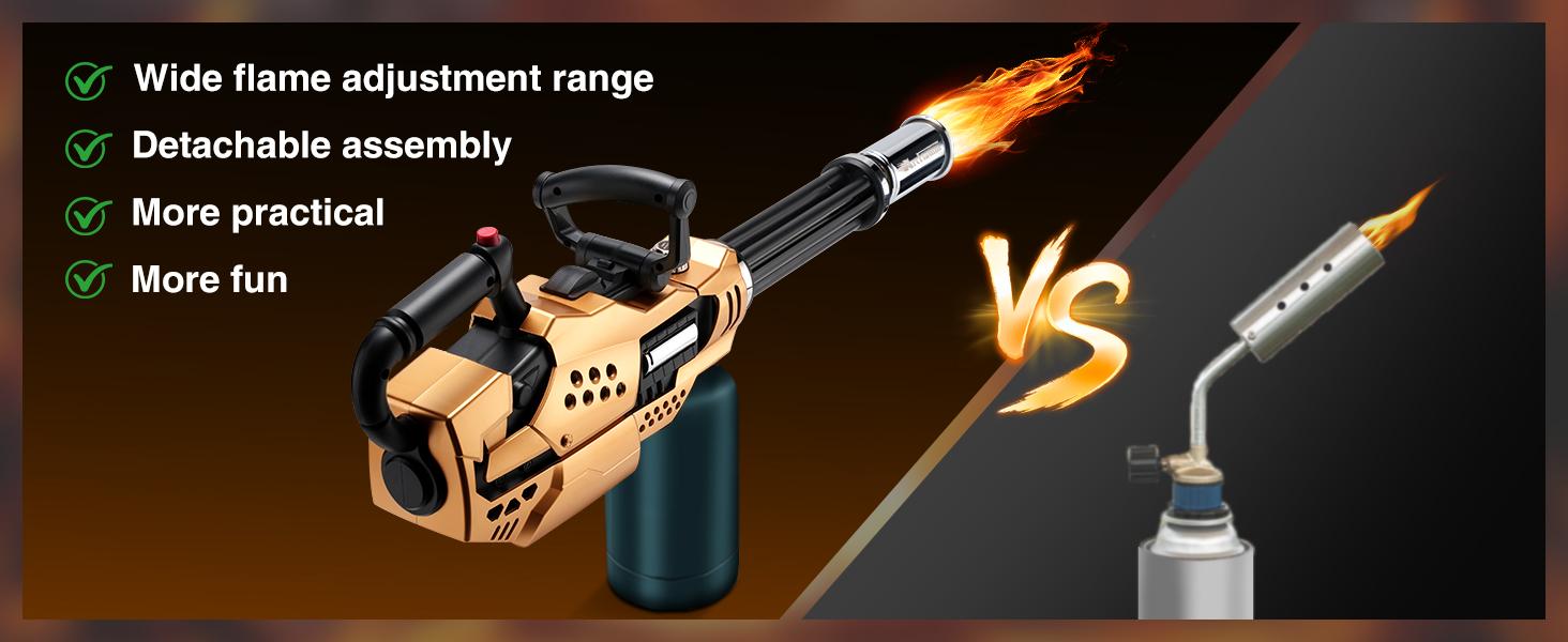 ARTFLAMM Powerful Propane Torch , Kitchen Blow Torch Gun with Adjustable Flame, Detachable Cooking Torch for Searing Steak, Camping, BBQ, Welding (Tank Not Included) ARTFLAMM Powerful Propane Torch , Kitchen Blow Torch Gun with Adjustable Flame, Detachable Cooking Torch for Searing Steak, Camping, BBQ, Welding (Tank Not Included)