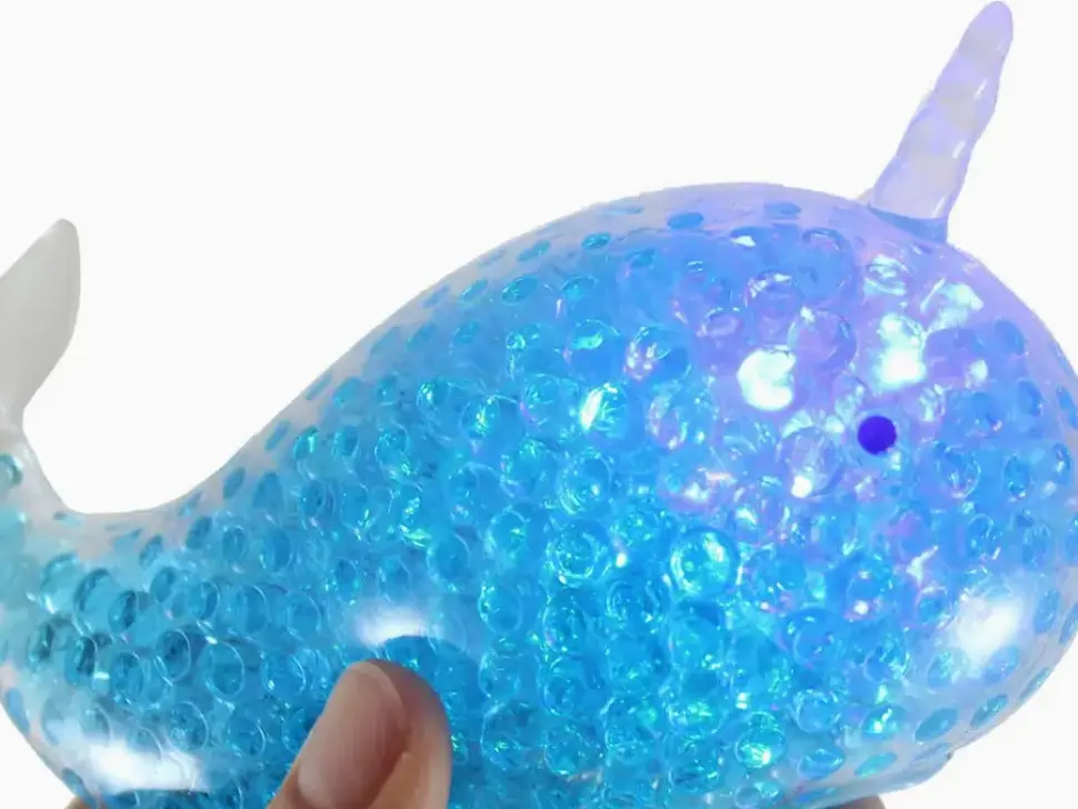 Blue Narwhal Soft Plastic Orbeez Stress Ball - Decompression Sensory Fidget Squishy Collectible Toy with Friendly Face for Classic & Novelty Collectibles, Unknown Sensory Fidget Tool, Sensory Fidget Squishies