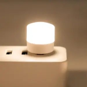 Mini USB LED Night Light Compact Portable Design Energy-Saving Lamp for Bedroom Sleep Table Lamp Eye-Protection Bedside Home Use Warm