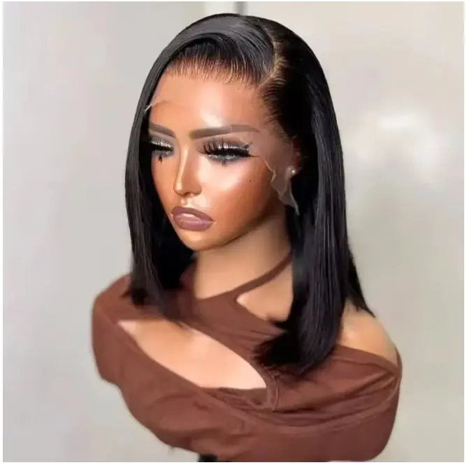Bob Wig Human Hair 13x4 HD Lace Front BOB Wigs for Black Women Glueless Pre-Plucked Straight Human Hair with Natural Hairline and Deep Parting Space summerwins