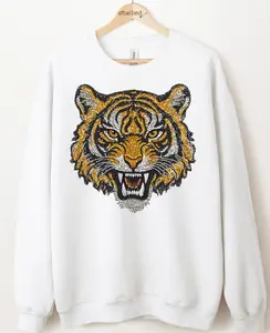 Faux Jewel Tiger Graphic Top Faux Jewel Tiger Graphic Top