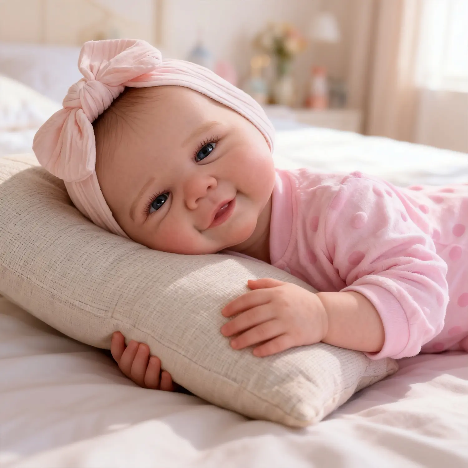 Vivienne 19-Inch (47cm) Full Body Vinyl Reborn Baby Doll Girl, Handmade Lifelike Washable Unisex Toy with Baby Doll Tops, Moveable for Preschool Role-Play, Gifts for 3-4 Years Old Kids