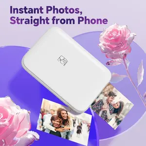 HPRT Wireless Portable Color Photo Printer for Smartphone, Pocket-Size, Zink 2x3 inch, Peel-Back Photos, Bluetooth, Compatible with iOS and Android Devices